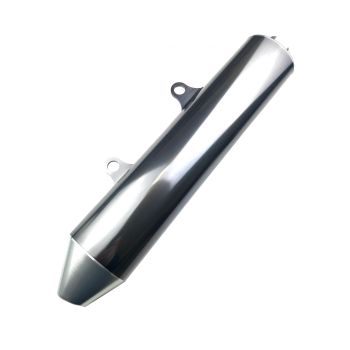 UNIVERSAL KTM STYLE SILENCER 540mm 100x70mm OVAL BODY CNC BILLET CAP 30mm INLET ALLOY BODY