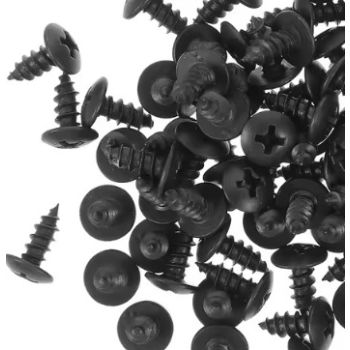 SELF TAPPING SCREWS 4x10 25PK 8mm PAN HEAD BLACK
