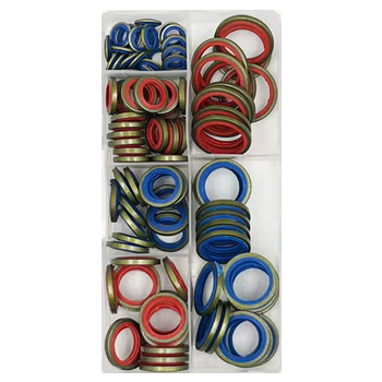 SEALING BONDED WASHER KIT 100Pcs HYDRAULIC RUBBER OIL PIPE GASKET NBR METAL SEAL RING