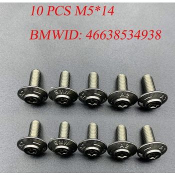 BMW Stainless Steel Shell Screws Bolts M5x14 (Pack of 10) 46638534938