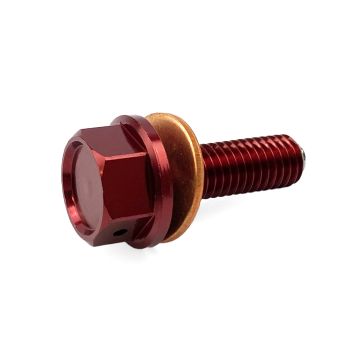 MAGNETIC OIL DRAIN PLUG M8x1.25, CRF 250R 250X, RED