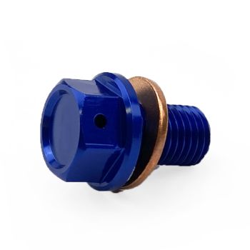 MAGNETIC OIL DRAIN PLUG M10x1.25, YZ 125 250 YZF 250 450 WRF, BLUE
