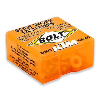 PLASTIC BOLT KIT KTM, BOLT HARDWARE KTM-PFK1 BMKTMPKF1, KTM-0306SX0507XC KTM-0407EXC KTM-0710SX0810XC KTM-0810EXC KTM-112SXC12EXC