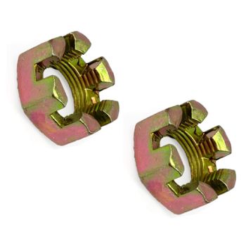 M20 CASTLE SLOTTED NUTS PACK-2 WHEEL AXLE HUB 