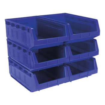 PLASTIC STORAGE BINS 310x500x190mm PACK OF 6 WORKSHOP GARAGE PICK BIN TPS56B