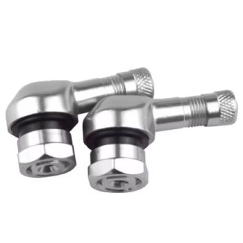 TIRE VALVE STEM PAIR UNIVERSAL 90 DEGREE ALUMINUM CNC 10.1mm 7.8mm MOTORBIKE SCOOTER BIKE
