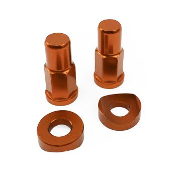RIM LOCK NUT WITH SPACER WASHER KIT - ORANGE ALUMINIUM
