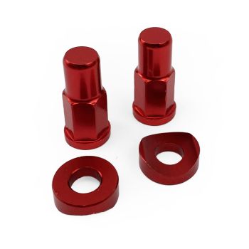 RIM LOCK NUT WITH SPACER WASHER KIT - RED ALUMINIUM