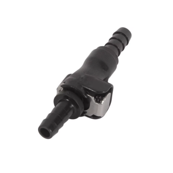 FUEL LINE QUICK DISCONNECT 1/4 6mm DUAL SHUT OFF BLACK