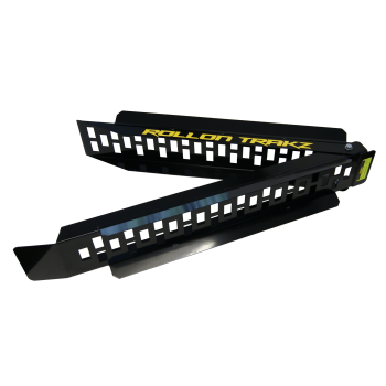 STEEL FOLDING RAMP WITH SIDES, FOLDING RAMP 2000mmTAG-Z, NO ROLL ON TRAKZ STICKER FITTED