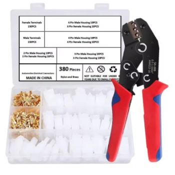 ELECTRICAL CONNECTOR BLOCK KIT + TOOL 380pcs. 2.8mm 2 3 4 6 Pin Blocks