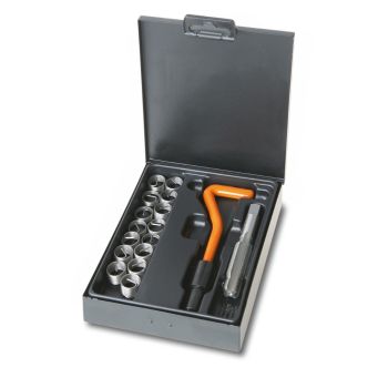 Set for Repairing Damaged Spark Plug Threads M14x1.25mm Helicoids Height 8.40 - 16.40mm - Beta Tools 437C