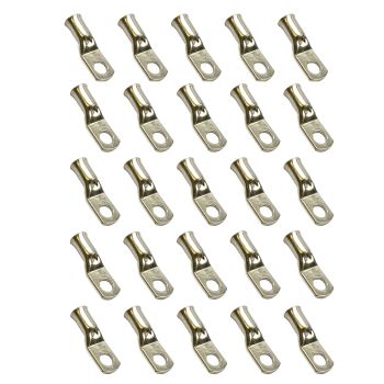 TRADE PACK 25 / 10mm RING TERMINAL COPPER 25mm2, TO SUIT CABLE 5.6mm