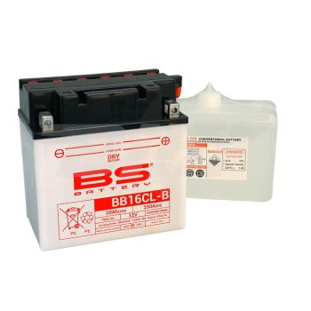 BATTERY YB16CL-B 12V 19Ah. BS, BS WITH ACID PACK BB16CL-B, 310579, BS-BB16CL-B