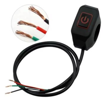 SWITCH WITH LED RED DISPLAY WATERPROOF HEADLIGHT HORN ON OFF LAMP 3-WIRE