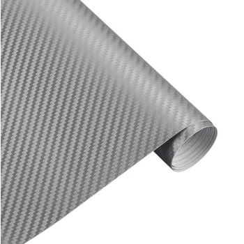 CARBON FIBER DECAL 30x127cm SILVER 3D FIBER VINYL SHEET