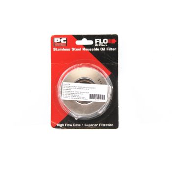 OIL FILTER FLO REUSABLE PC111, PC RACING USA STAINLESS STEEL