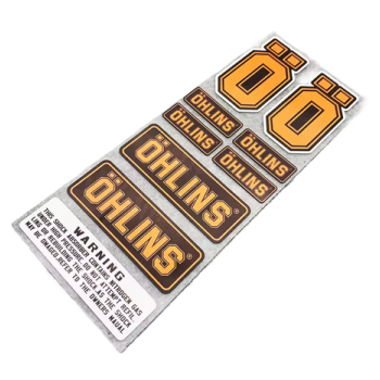 OHLINS Suspension Shocker Damper Stickers Decals Orange on Black