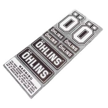 OHLINS Suspension Shocker Damper Stickers Decals White on Black