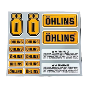 OHLINS SHOCK ABSORBER REFLECTIVE STICKERS DECALS HELMET BRAKE SUSPENSION FRONT FORK DECOR