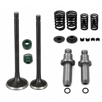 VALVE REBUILD KIT 98 HONDA CG 125 16pcs EXHAUST 29mm INTAKE 24mm GUIDES SPRINGS CLIPS SEALS
