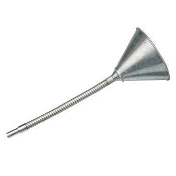 FLEXIBLE STEEL FUNNEL, 150mm diameter 240mm flexible shaft