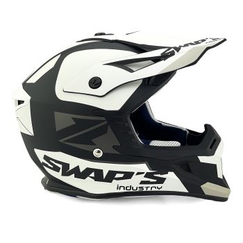 MX HELMET XL 62 BLACK/WHITE, SWAP'S S818 FULL FACE CSW5G1105, !! ACU GOLD APPROVED !!