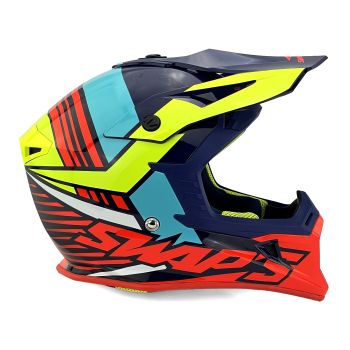 MX HELMET XL 62 BLUE/YELLOW 21, SWAP'S S818 FULL FACE CSW9G0105, !! ACU GOLD APPROVED !!