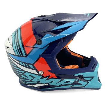 MX HELMET XL 62 WHITE/BLUE 21, SWAP'S S818 FULL FACE CSW6G1105, !! ACU GOLD APPROVED !!