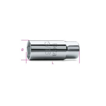 1/2" Square Drive Spark Plug Socket Chrome-Plated Hexagon End 14mm - Beta Tools 956C 14