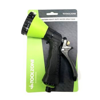 WATER SPRAY GUN 6 PATTERN GREEN HEAVY DUTY - TOOLZONE KDPGD168
