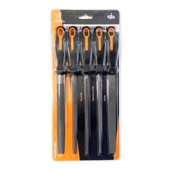 FILE SET 5PC 8" T12 STEEL SOFT GRIP HANDLES - TOOLZONE KDPWW163