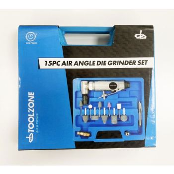 ANGLE AIR DIE GRINDER 15 PIECES 1/4" CHUCK - TOOLZONE KDPAT020