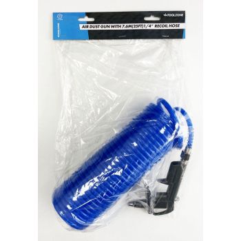 AIR DUST GUN WITH 7.6m x 1/4" RECOIL HOSE MAX PRESSURE 200psi - TOOLZONE KDPAT037