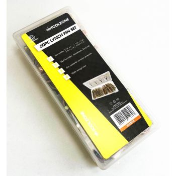 LYNCH PIN SET 50pc ZINC COATED STEEL VARIOUS SIZES - TOOLZONE KDPHW024