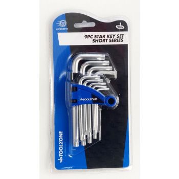 SHORT STAR KEY SET 9PC T10-T50 - TOOLZONE KDPSD073