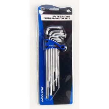 EXTRA-LONG TAMPERPROOF STAR KEY SET 9PC T10-T50 - TOOLZONE KDPSD076