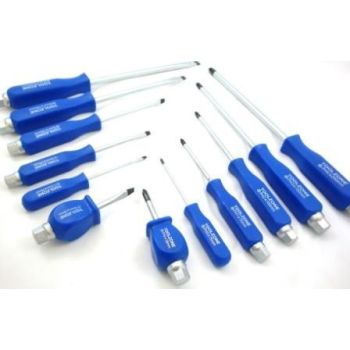 SCREWDRIVER SET HEX SHANK 12PC BLUE - TOOLZONE KDPSD190