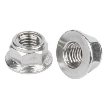 M8 x 1.25mm FLANGE LOCK NUT STAINLESS STEEL PACK OF 10 S304