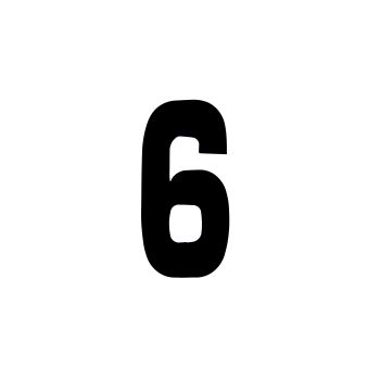 RACE NUMBERS - 6 SIX / 9 NINE - BLACK, EACH / 15cm 6" / VINYL STICKER