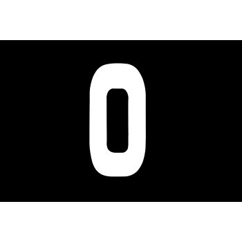 RACE NUMBERS - 0 ZERO - WHITE, PACK OF 100 / 15cm 6" / VINYL STICKER