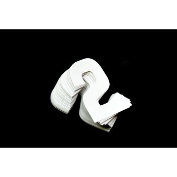 RACE NUMBERS - 2 TWO - WHITE, PACK OF 100 / 15cm 6" / VINYL STICKER