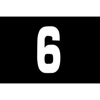 RACE NUMBERS - 6 SIX / 9 NINE - WHITE, PACK OF 25 / 15cm 6" / VINYL STICKER