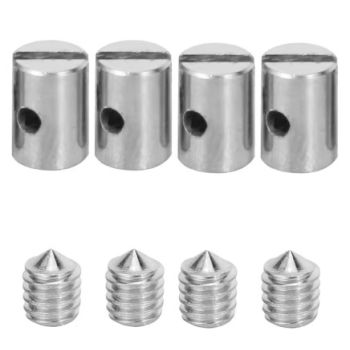 SOLDERLESS NIPPLE 5.0mm DIA x BARREL GRUB SCREW - PACK OF 4