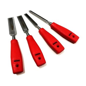 CHISEL SET PLASTIC HANDLE 4PC 1/4", 1/2", 3/4", 1" - TOOLZONE KDPWW040