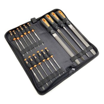 FILE SET 16PC WITH CARRY CASE 200mm AND 100mm BEARING STEEL FILES - TOOLZONE KDPWW216