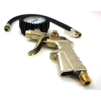 TYRE INFLATOR AND DIAL GAUGE 50mm DIAMETER RANGE 10-140psi - TOOLZONE KDPAT027