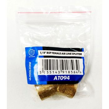 AIR LINE SPLITTER 1/4" bsp FEMALE TAPERED THREAD - TOOLZONE KDPAT094