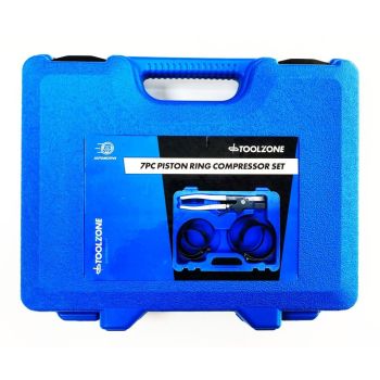 PISTON RING COMPRESSOR SET 7pc 73-111mm WITH PLIER - TOOLZONE KDPAU007