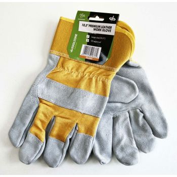 PREMIUM LEATHER WORK GLOVES SIZE 10.5 PACK OF 12 - TOOLZONE KDPGL035